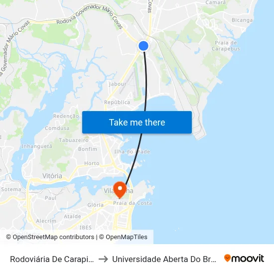 Rodoviária De Carapina to Universidade Aberta Do Brasil map