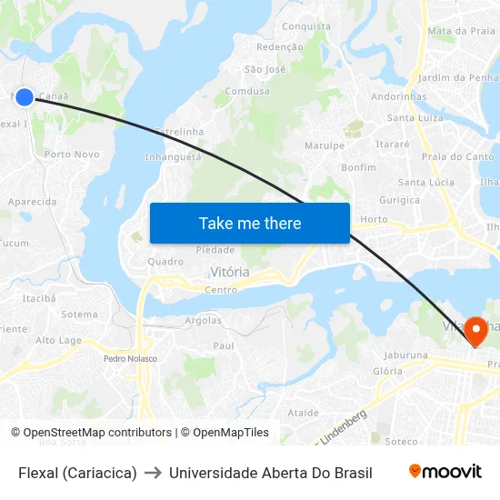 Flexal (Cariacica) to Universidade Aberta Do Brasil map