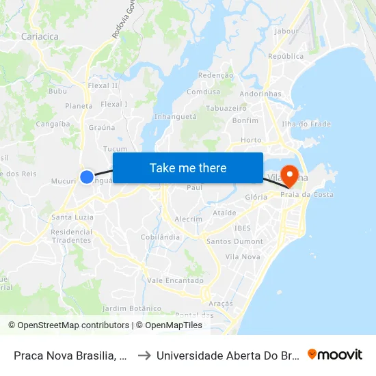 Praca Nova Brasilia, 158 to Universidade Aberta Do Brasil map