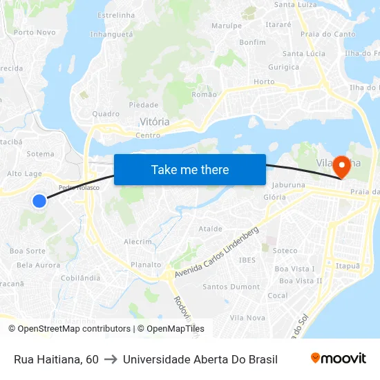 Rua Haitiana, 60 to Universidade Aberta Do Brasil map