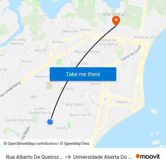 Rua Alberto De Queiroz, 147 to Universidade Aberta Do Brasil map