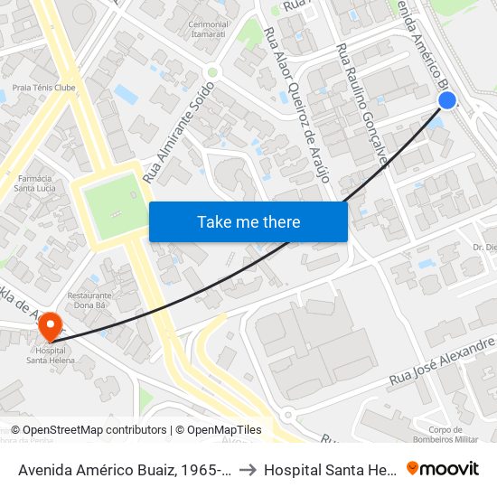 Avenida Américo Buaiz, 1965-2065 to Hospital Santa Helena map