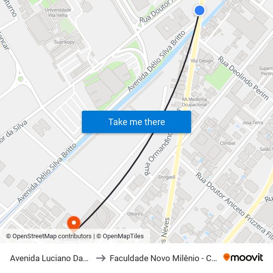 Avenida Luciano Das Neves | Inss to Faculdade Novo Milênio - Campus Vila Velha map