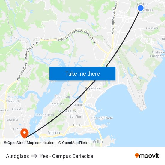 Autoglass to Ifes - Campus Cariacica map