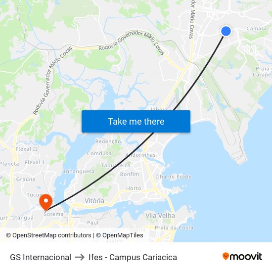 GS Internacional to Ifes - Campus Cariacica map