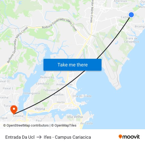 Entrada Da Ucl to Ifes - Campus Cariacica map