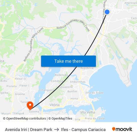 Avenida Iriri | Dream Park to Ifes - Campus Cariacica map