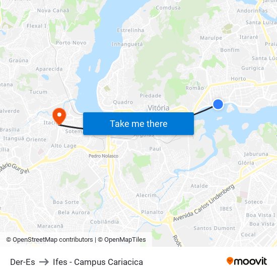 Der-Es to Ifes - Campus Cariacica map