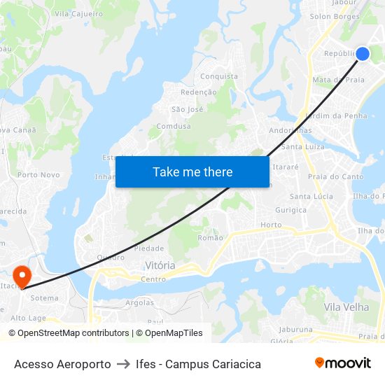 Acesso Aeroporto to Ifes - Campus Cariacica map