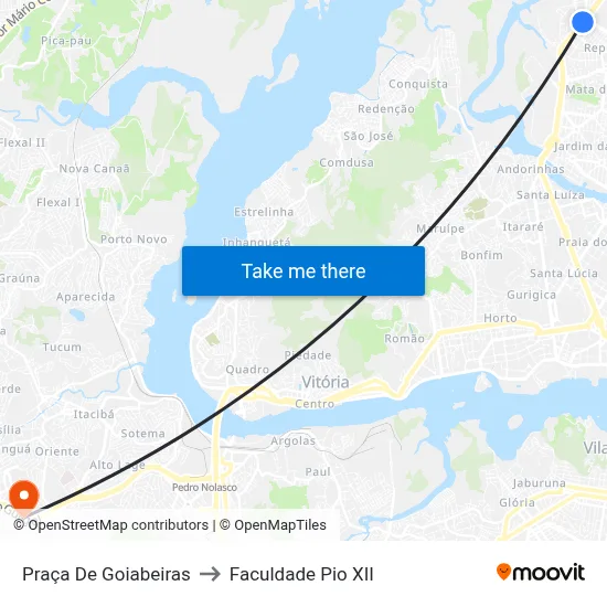 Praça De Goiabeiras to Faculdade Pio XII map