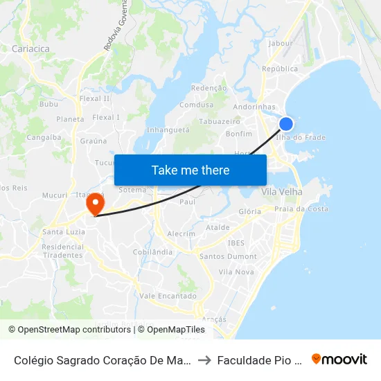Colégio Sagrado Coração De Maria to Faculdade Pio XII map