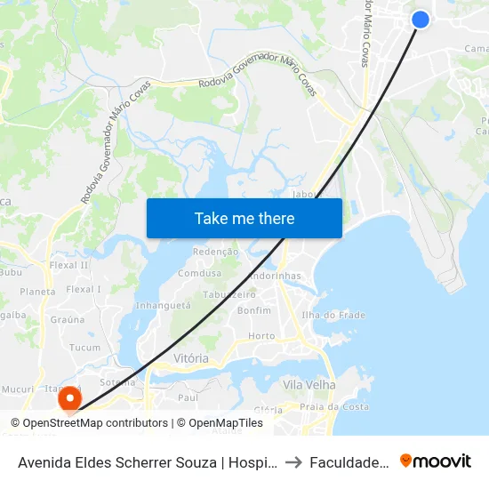 Avenida Eldes Scherrer Souza | Hospital Metropolitano to Faculdade Pio XII map