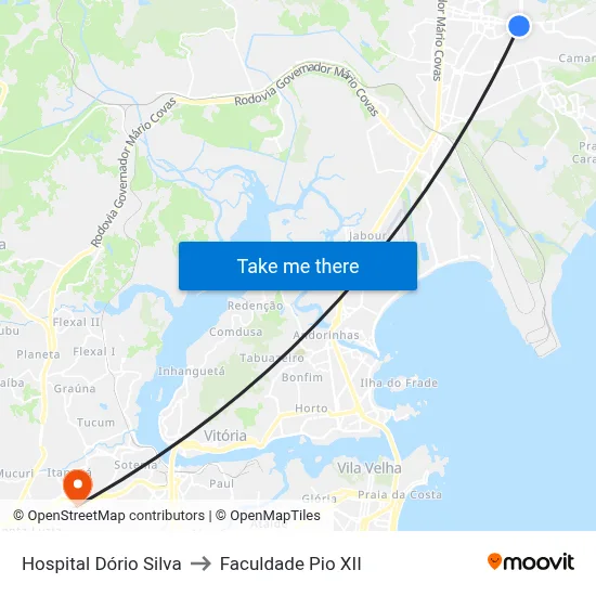 Hospital Dório Silva to Faculdade Pio XII map