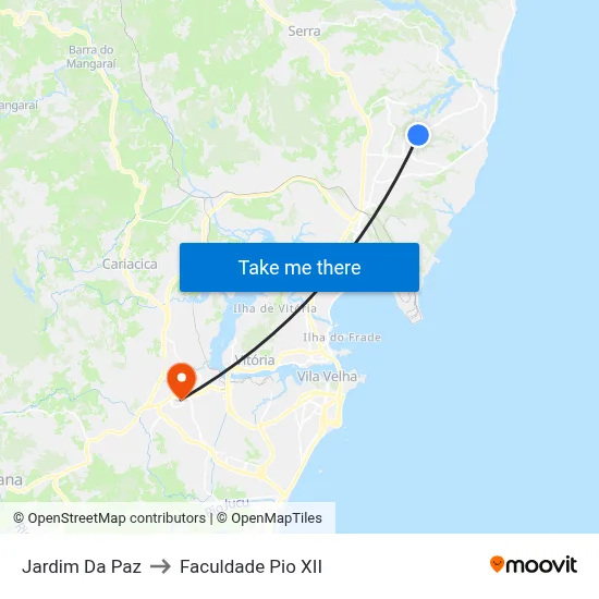 Jardim Da Paz to Faculdade Pio XII map