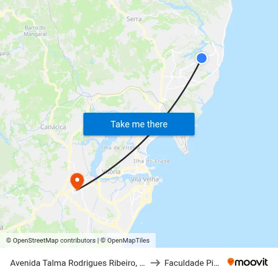 Avenida Talma Rodrigues Ribeiro, 3176b to Faculdade Pio XII map