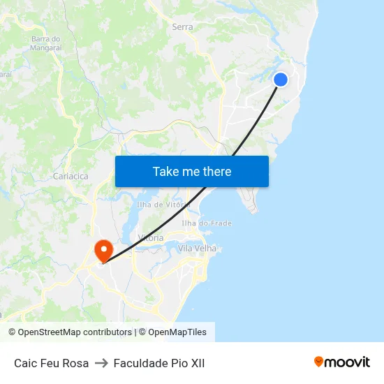 Caic Feu Rosa to Faculdade Pio XII map