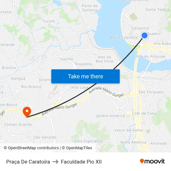 Praça De Caratoíra to Faculdade Pio XII map
