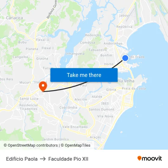 Edifício Paola to Faculdade Pio XII map