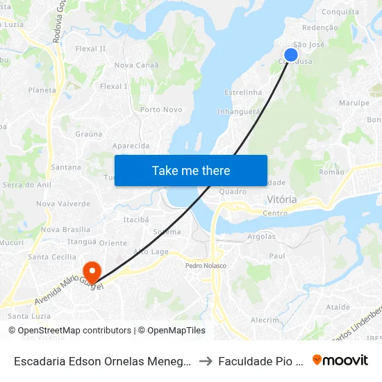 Escadaria Edson Ornelas Meneguci to Faculdade Pio XII map