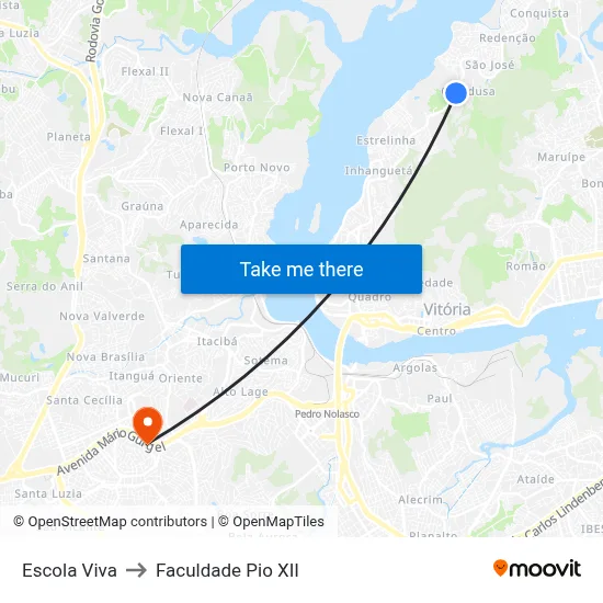 Escola Viva to Faculdade Pio XII map