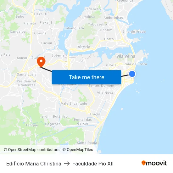 Edifício Maria Christina to Faculdade Pio XII map