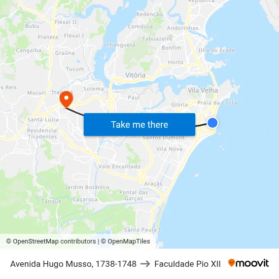 Avenida Hugo Musso, 1738-1748 to Faculdade Pio XII map