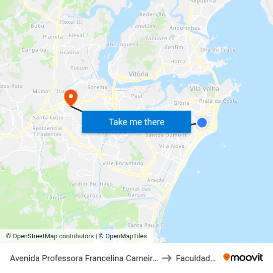Avenida Professora Francelina Carneiro Setúbal, 1671-1999 to Faculdade Pio XII map