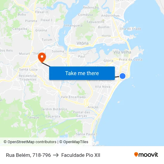 Rua Belém, 718-796 to Faculdade Pio XII map