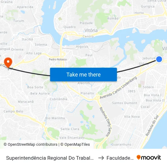 Superintendência Regional Do Trabalho E Emprego - Mte to Faculdade Pio XII map