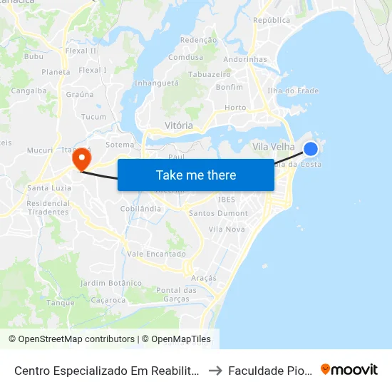 Centro Especializado Em Reabilitação to Faculdade Pio XII map