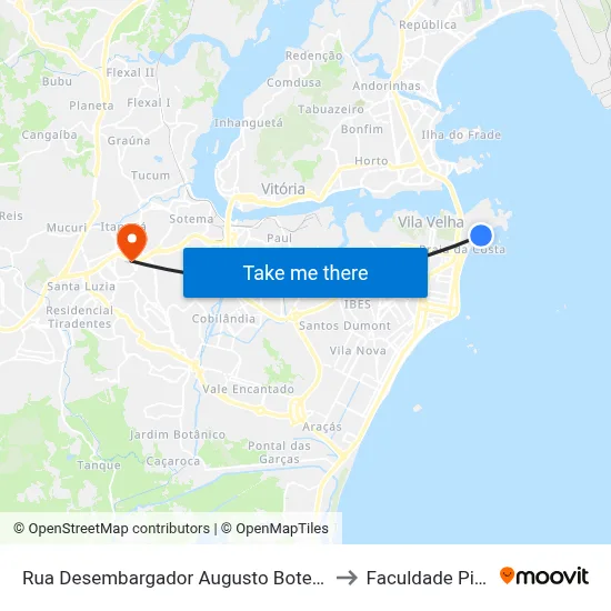 Rua Desembargador Augusto Botelho, 138 to Faculdade Pio XII map