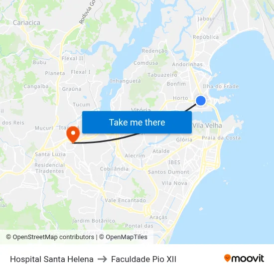 Hospital Santa Helena to Faculdade Pio XII map