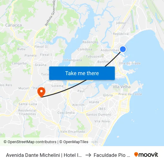 Avenida Dante Michelini | Hotel Ibis to Faculdade Pio XII map