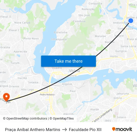 Praça Aníbal Anthero Martins to Faculdade Pio XII map