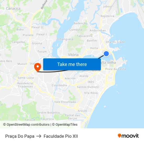 Praça Do Papa to Faculdade Pio XII map