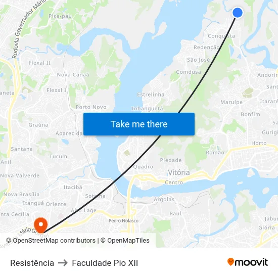 Resistência to Faculdade Pio XII map