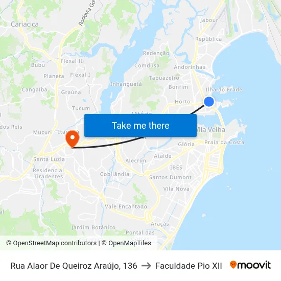 Rua Alaor De Queiroz Araújo, 136 to Faculdade Pio XII map