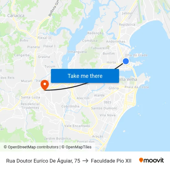 Rua Doutor Euríco De Águiar, 75 to Faculdade Pio XII map