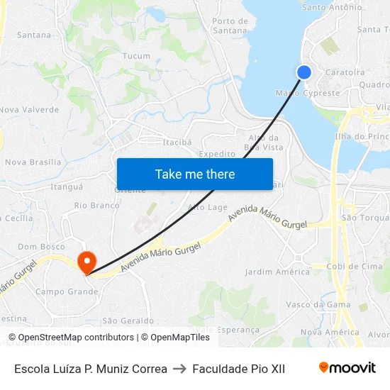 Escola Luíza P. Muniz Correa to Faculdade Pio XII map