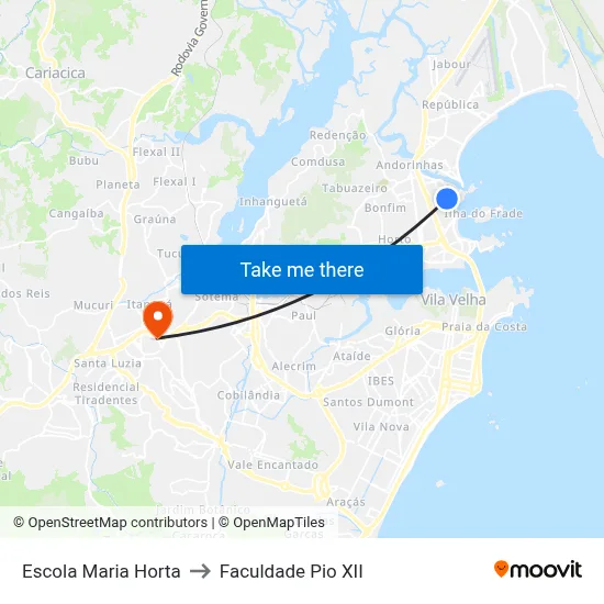 Escola Maria Horta to Faculdade Pio XII map