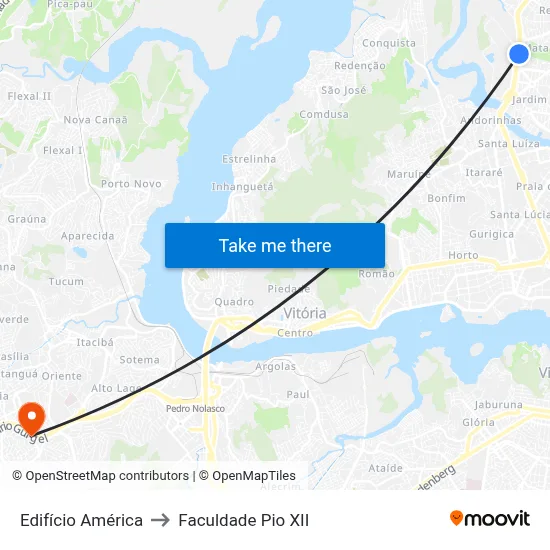 Edifício América to Faculdade Pio XII map