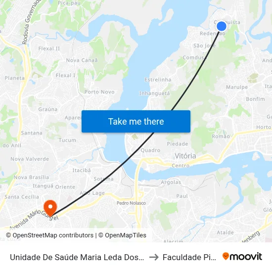 Unidade De Saúde Maria Leda Dos Santos to Faculdade Pio XII map