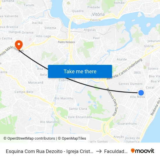 Esquina Com Rua Dezoito - Igreja Cristã Maranata / Santa Gula to Faculdade Pio XII map