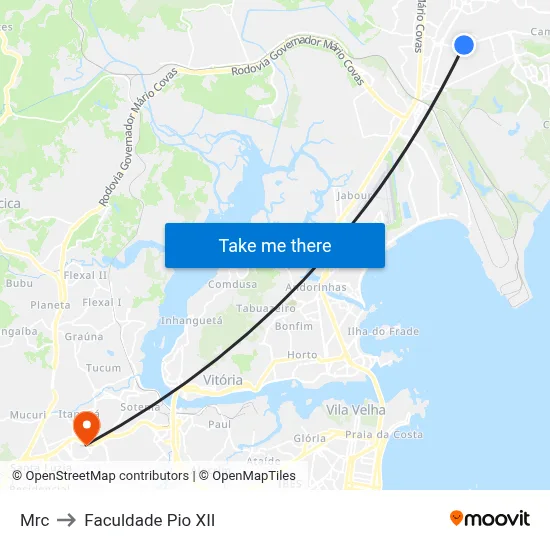 Mrc to Faculdade Pio XII map