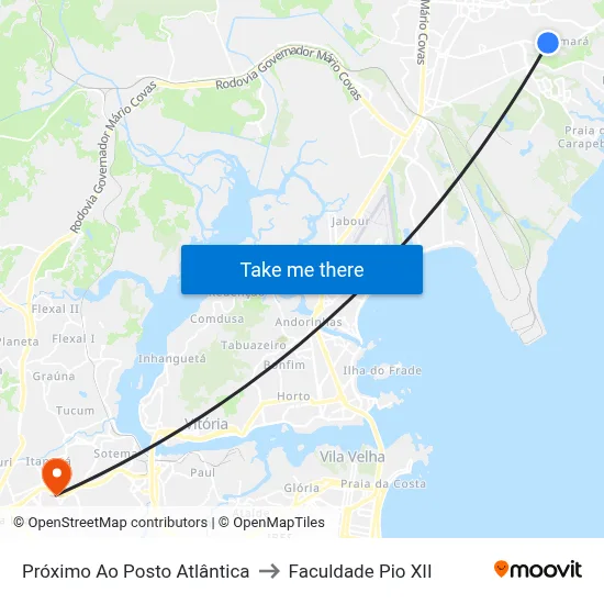 Próximo Ao Posto Atlântica to Faculdade Pio XII map