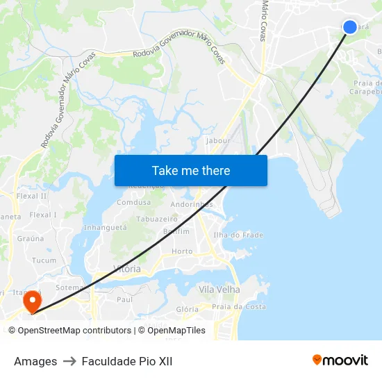 Amages to Faculdade Pio XII map