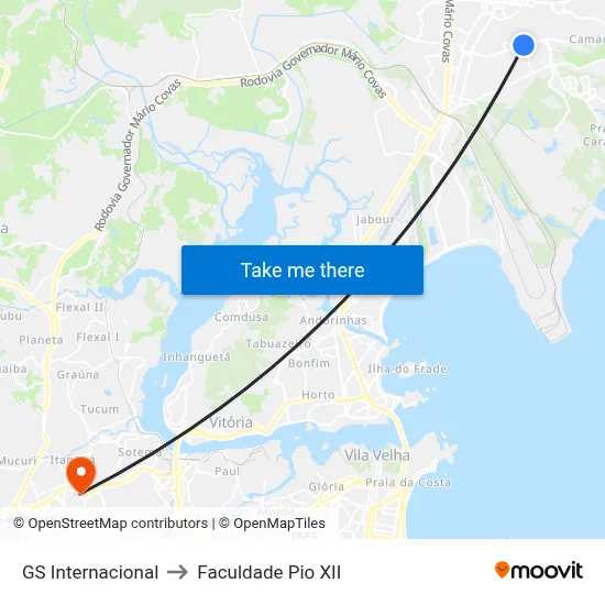 GS Internacional to Faculdade Pio XII map