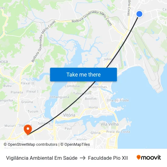 Vigilância Ambiental Em Saúde to Faculdade Pio XII map