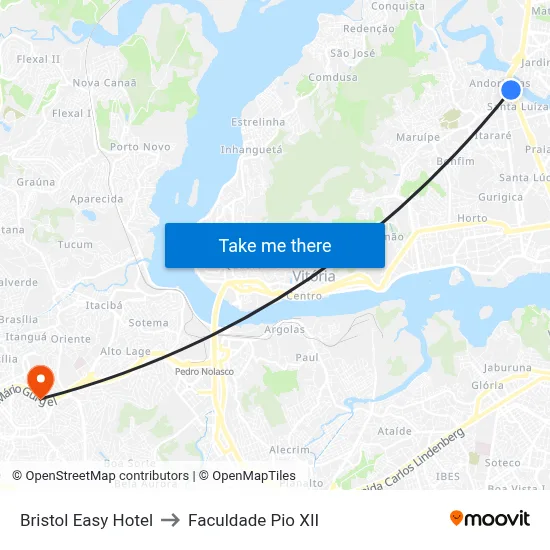 Bristol Easy Hotel to Faculdade Pio XII map