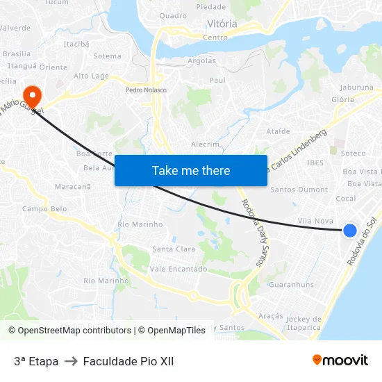 3ª Etapa to Faculdade Pio XII map